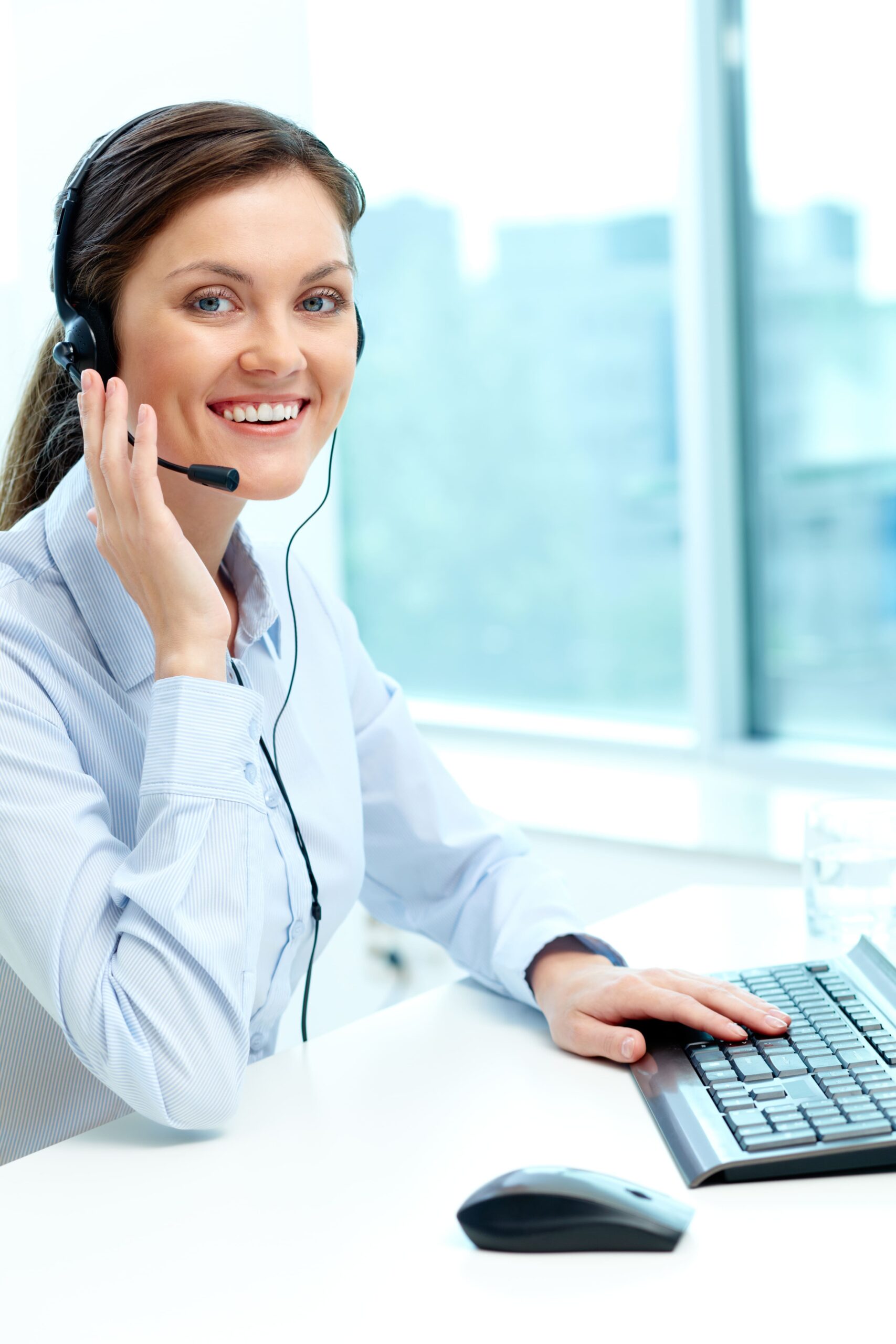 Businesswoman with headset